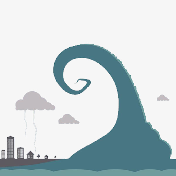Flat Illustrations Flood Tsunami Roll Up Waves, Flood Clipart ...
