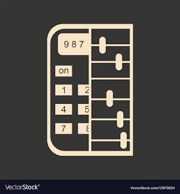 Flat in black and white abacus calculator vector image