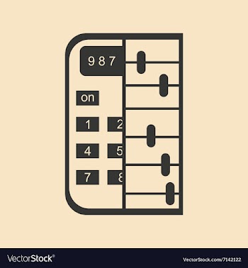 Flat in black and white abacus calculator vector image