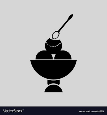 Flat in black and white balls ice cream vector image