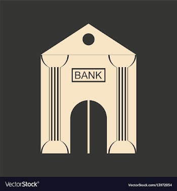 Flat in black and white bank building vector image