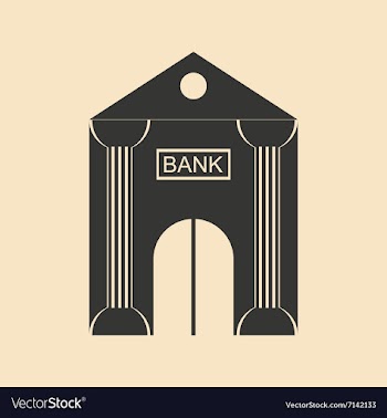 Flat in black and white Bank building vector image