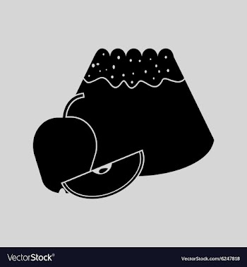Flat in black and white bun with apple vector image