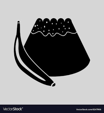 Flat in black and white bun with banana vector image