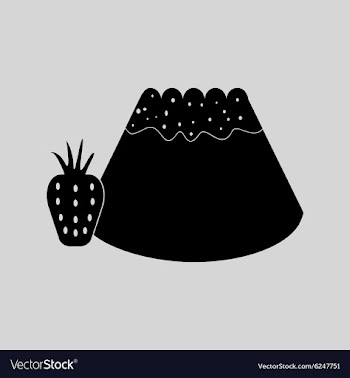 Flat in black and white Bun with strawberri vector image