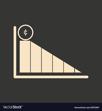 Flat in black and white business graph vector image