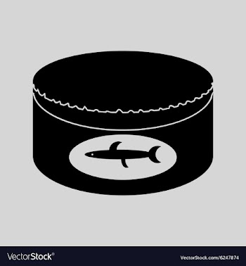 Flat in black and white Canned fish vector image