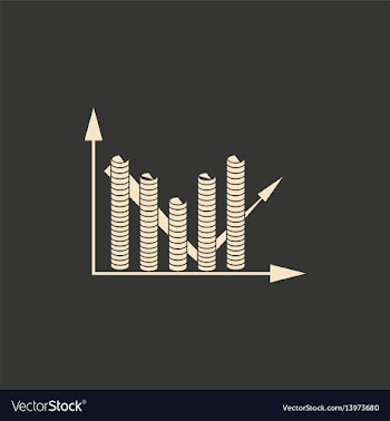 Flat in black and white cash chart vector image