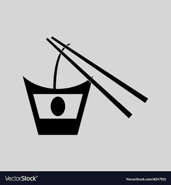 Flat in black and white Chinese noodles vector image
