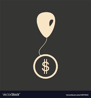 Flat in black and white coin on balloon vector image