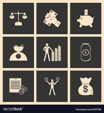 Flat in black and white concept business icons vector image