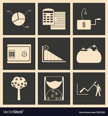 Flat in black and white concept economic icon vector image