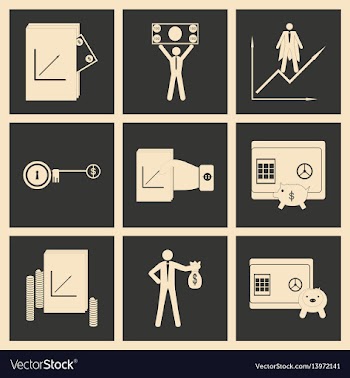 Flat in black and white concept economic icon vector image