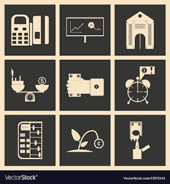 Flat in black and white concept economic icon vector image