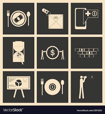 Flat in black and white concept economic icon vector image