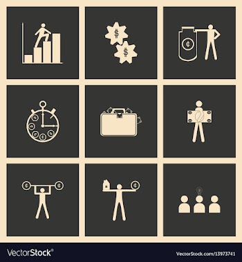 Flat in black and white concept economic icon vector image