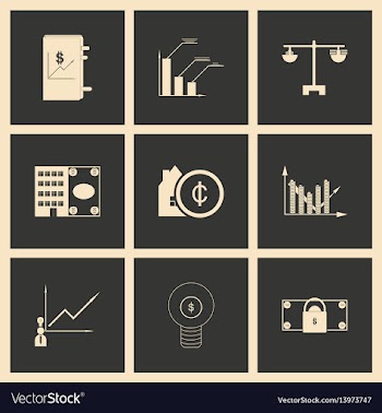 Flat in black and white concept economic icon vector image