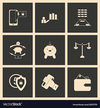 Flat in black and white concept economic icon vector image