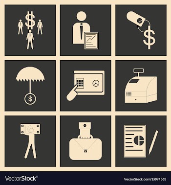 Flat in black and white concept economic icon vector image