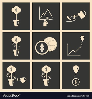 Flat in black and white concept economic icon vector image