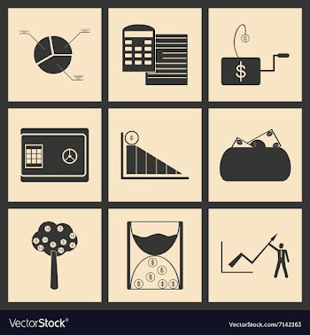 Flat in black and white concept economic icon vector image
