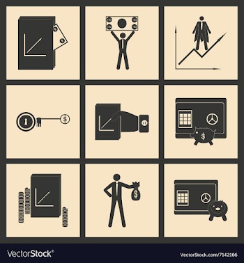 Flat in black and white concept economic icon vector image