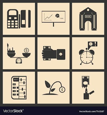 Flat in black and white concept economic icon vector image