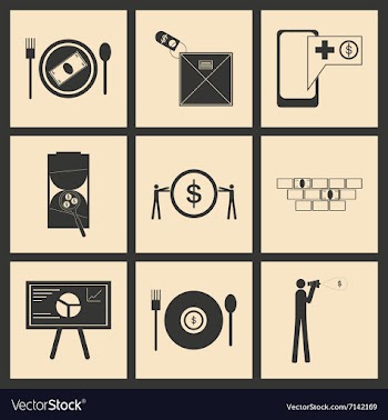 Flat in black and white concept economic icon vector image