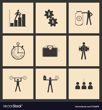 Flat in black and white concept economic icon vector image
