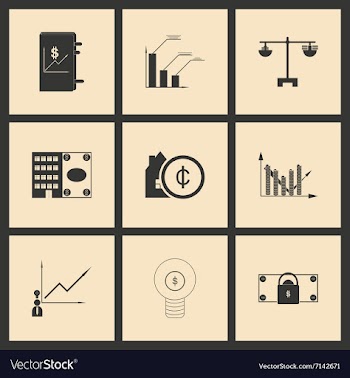 Flat in black and white concept economic icon vector image