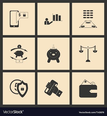Flat in black and white concept economic icon vector image