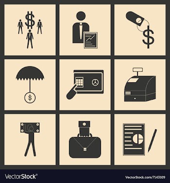 Flat in black and white concept economic icon vector image
