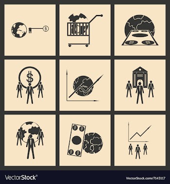 Flat in black and white concept economic icon vector image