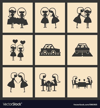 Flat in black and white concept mobile application vector image
