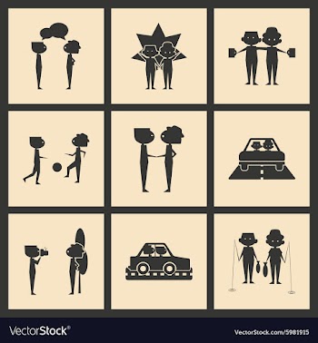 Flat in black and white concept mobile application vector image