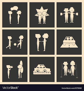 Flat in black and white concept mobile application vector image