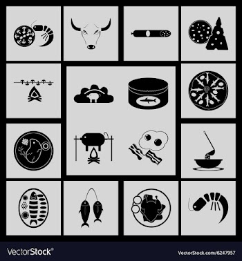 Flat in black and white concept street food vector image