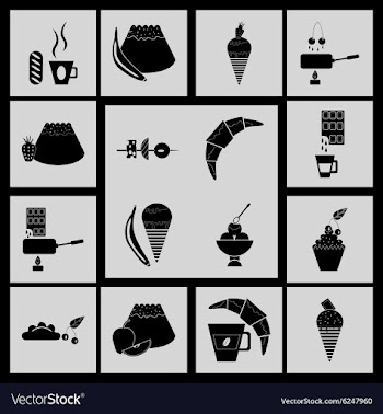 Flat in black and white concept sweet fastfood vector image