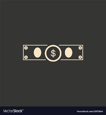 Flat in black and white dollar bill vector image