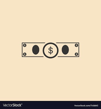Flat in black and white dollar bill vector image