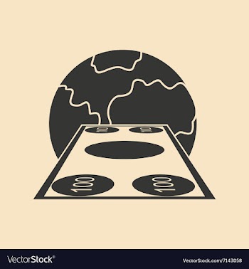 Flat in black and white Earth and money vector image