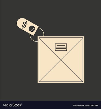 Flat in black and white envelope with money vector image