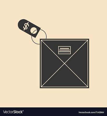 Flat in black and white envelope with money vector image