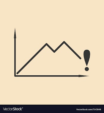 Flat in black and white falling graph vector image