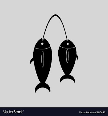 Flat in black and white fresh fish vector image
