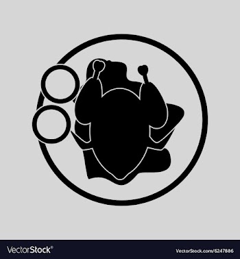 Flat in black and white fried chicken vector image