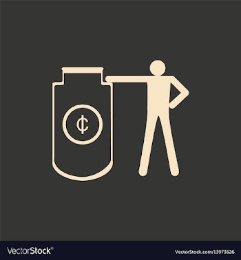 Flat in black and white man and cash safe vector image
