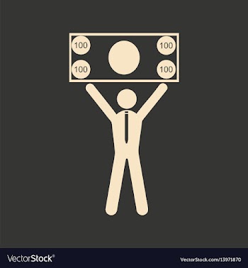 Flat in black and white man holding banknote vector image