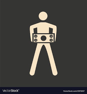 Flat in black and white man holding banknote vector image