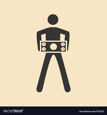 Flat in black and white man holding banknote vector image